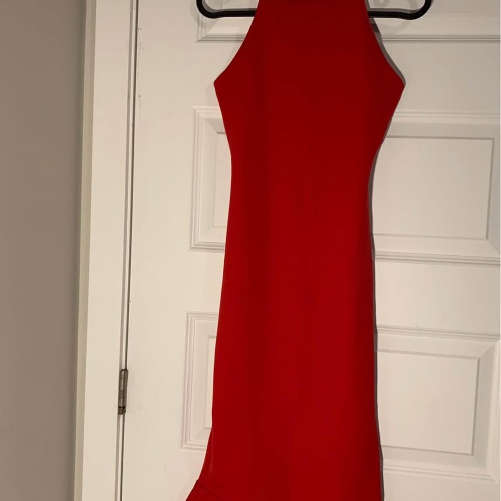 Missguided Red Sleeveless Halter Bodycon Dress